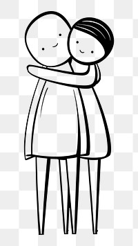 PNG Hug drawing sketch line white background.