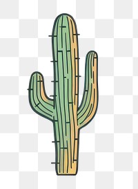 PNG Cactus plant cartoon pattern.