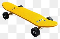 PNG  Yellow skate board skateboard wheel white background.