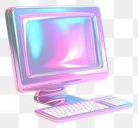 PNG Computer iridescent screen white background electronics.