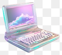 PNG Computer iridescent laptop white background electronics.
