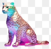 PNG Cheetah iridescent wildlife leopard animal.