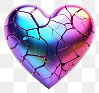 PNG Crack heart iridescent purple white background accessories.