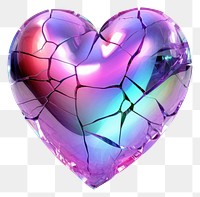 PNG Crack heart iridescent gemstone jewelry purple.