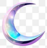 PNG Crescent moon iridescent purple night 