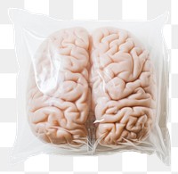 PNG  Plastic wrapping over a brain white background freshness khinkali.