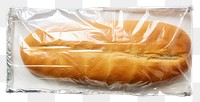 PNG  Plastic wrapping over a bread food white background freshness.