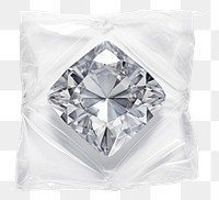 PNG  Plastic wrapping over a diamond gemstone jewelry white background.
