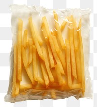 PNG  Plastic wrapping over a french fries food white background freshness.