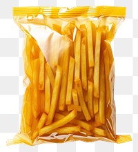 PNG  Plastic wrapping over a french fries food white background freshness.