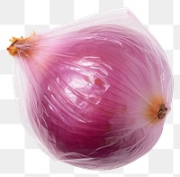 PNG  Plastic wrapping over a onion vegetable shallot plant.
