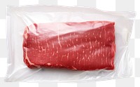 PNG  Plastic wrapping over a meat beef food white background.