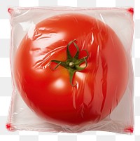 PNG  Plastic wrapping over a tomato vegetable plant food.