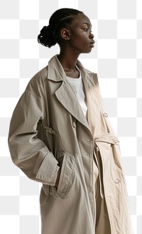 PNG  Overcoat overcoat standing fashion.