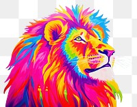 PNG  Lion painting mammal animal. AI generated Image by rawpixel.