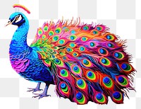 PNG  Peacock painting animal purple. AI generated Image by rawpixel.