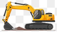 PNG Minimalist illustration of excavator  construction development.