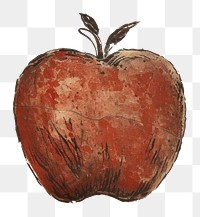 PNG Paleolithic cave art painting style of Apple apple backgrounds fruit.