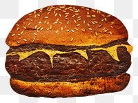 PNG Paleolithic cave art painting style of eat Burger burger bread food.