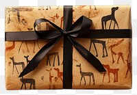 PNG Paleolithic cave art painting style of Gift box gift celebration decoration.
