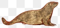 PNG Paleolithic cave art painting style of seal ancient animal mammal.