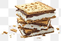 PNG Traditional american smore confectionery food white background.