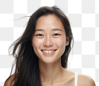 PNG Southeast Asian woman no make up smile adult skin.