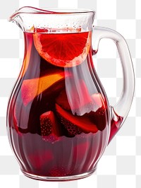 PNG Jug of red sangria white background refreshment drinkware.