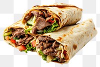 PNG Shawarma stacked one on top of the other with meat and vegetable sandwich bread food
