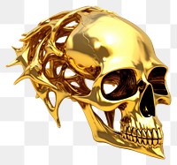 PNG Bird skull gold white background clothing.