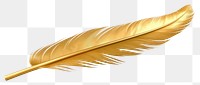 PNG Feather gold white background lightweight.