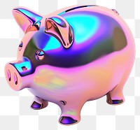 PNG Piggy bank iridescent representation investment appliance.