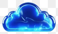 PNG  3D render neon cloud icon backgrounds blue technology.