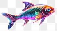 PNG  3D render neon fish icon animal underwater goldfish.