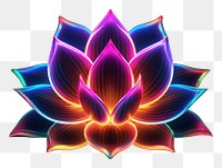PNG  3D render neon lotus icon pattern flower light.