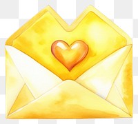 PNG Yellow letter envelope heart mail.