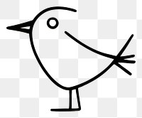 PNG Drawing of a bird animal white line.