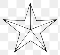 PNG Drawing of a star symbol white black.
