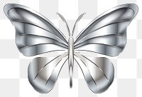 PNG Butterfly silver shape white background.