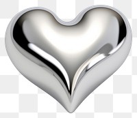 PNG Heart silver shiny shape