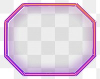 PNG Neon frame hexagon purple violet.