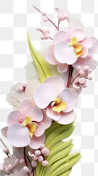 PNG  Orchid bas relief small pattern blossom flower yellow.