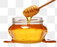 PNG Honey drip food jar white background.