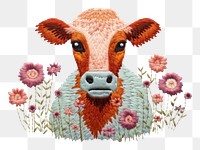 PNG  Cow embroidery livestock pattern.