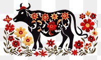 PNG  Cow embroidery livestock pattern.