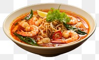PNG Tom Yum Goong soup noodle food.