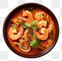 PNG Tom Yum Goong soup plate food.