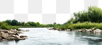 PNG River side landscape nature outdoors. AI generated Image by rawpixel.