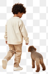 PNG Cream shirt and pant mockup pet mammal animal.