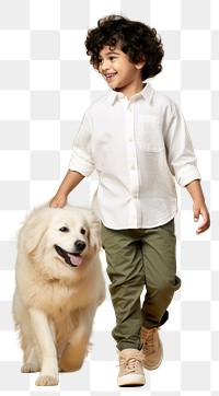 PNG Cream shirt and pant mockup pet mammal animal.